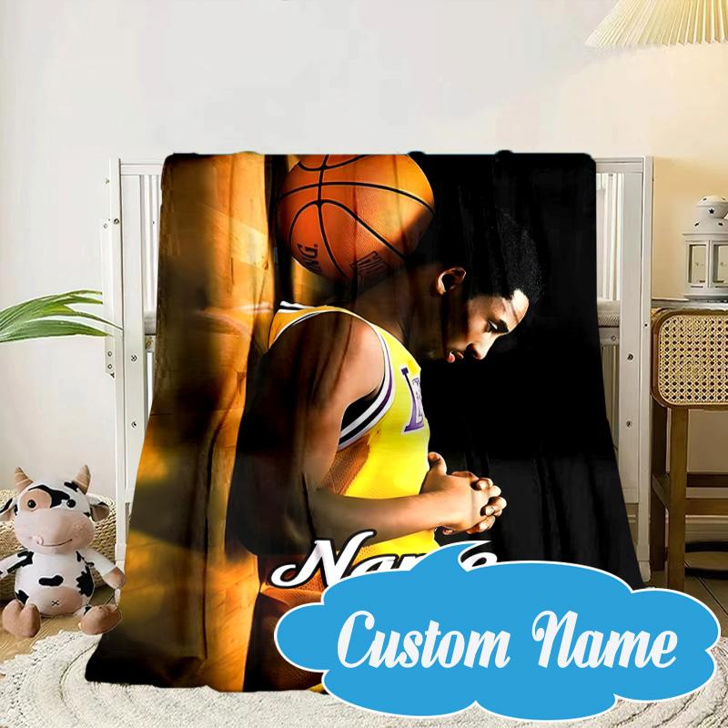 Custom Name Kobe's Legacy Art Blanket bed sofa Blanket Flannel Blanket for Camping, Hiking, Picnic Essentials,gift for Fan family