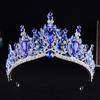 DIEZI Corona Tiara Barocca Vintage con Cristalli AB per Donne Ragazze Matrimonio Festa Elegante Lusso Corona di Strass Acconciatura Gioielli
