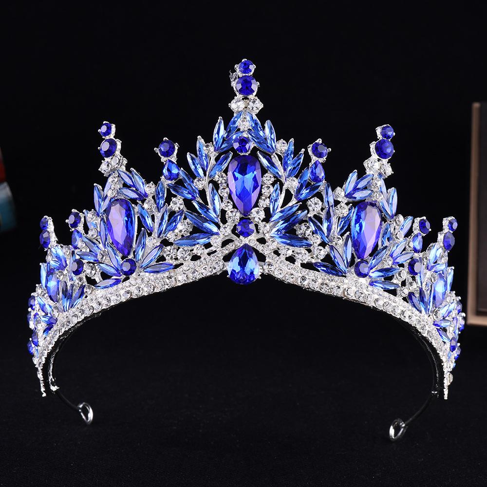 DIEZI Corona Tiara Barocca Vintage con Cristalli AB per Donne Ragazze Matrimonio Festa Elegante Lusso Corona di Strass Acconciatura Gioielli