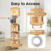 Rotating Bookshelf 360 Degree Display Floor Standing Bookcase Storage Rack Book Display Stand W/ 5 Tiers, Wood Book Shelf