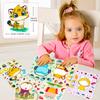 6 Photos/pack of Cute Cartoon Animal Face Swap DIY Puzzle Stickers for Children's Early Education Thinking Training Stickers