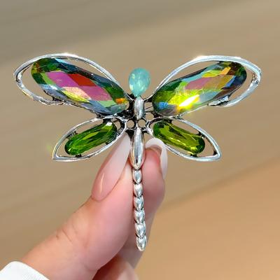 Brož s vážkou, pokročilý smysl, krystal, diamant, slitina, pin, nikový design, hmyzí světlo, luxusní brož