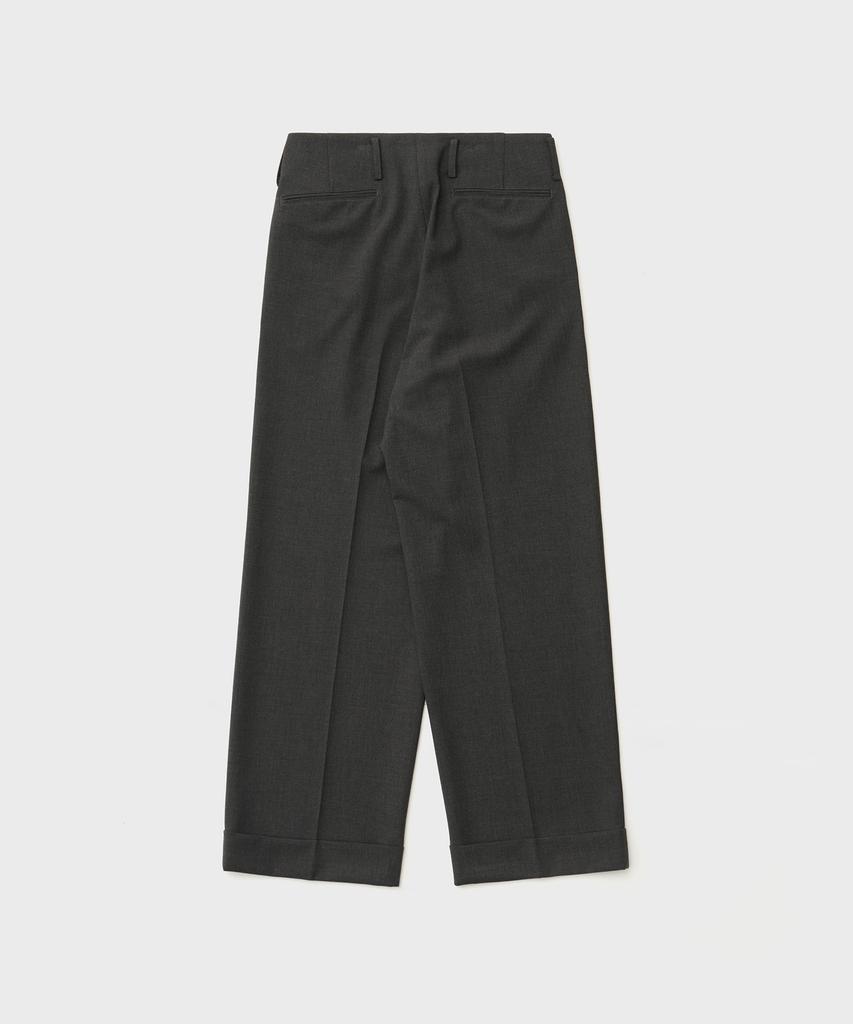 ANOTHER OFFICE Flow Wide Turn-Up Pants (Heather Charcoal)
