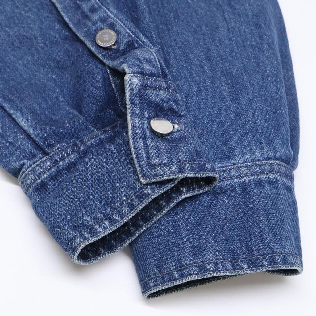 Raf Simons Logo Patch Denim Shirt Jacket M blueUsed