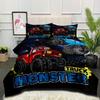 Off-road Pickup Truck Plaid Digital Print Microfiber Comforter Set - 3 Piece Bedding Set