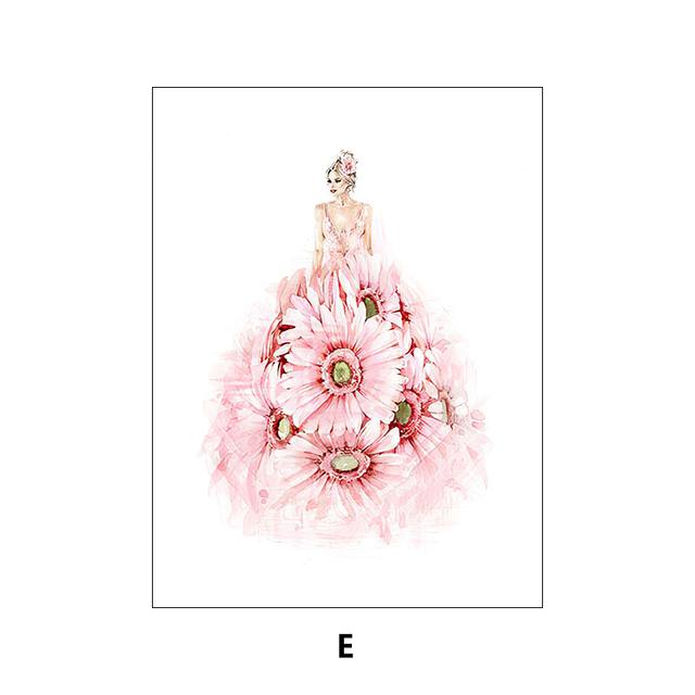 

Модный холст для девочек, постер с флаконом духов, принт, фотографии, цветочные настенные художественные принты, скандинавские настенные постеры, украшение для спальни для девочек 21x30cm No Frame