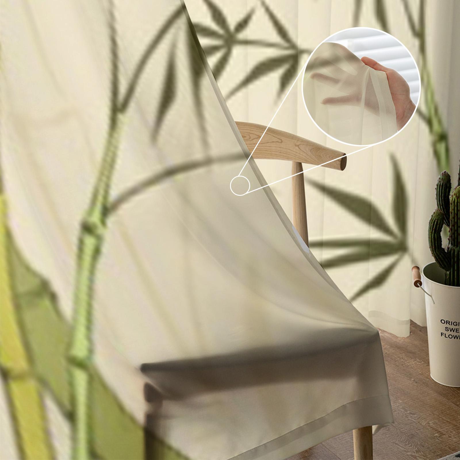 Бамбуковая живопись содержит прозрачные градиенты Тюль Прозрачные шторы для гостиной — фото 5