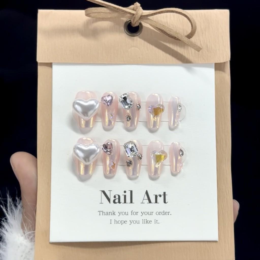 

Fashion Nail Handworn Sweetheart Pure Wind Ice Through Love Style Detachable L