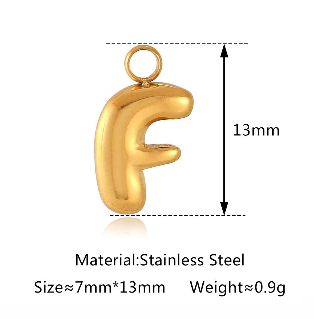 3Pcs Bubble Letter Charms Fadeless Gold Color PVD Plated Balloon Alphabet A-Z Pedant DIY Initial Necklaces Women Jewelry Making