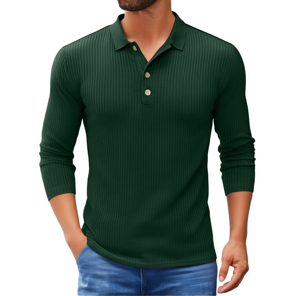 Men's Casual Solid-Color Slim-Fit  Long-Sleeve Base Layer Top