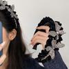 Bentite de păr cu fundă din țesătură plisată pentru femei, bentiță cu temperament elegant franțuzesc Accesorii pentru păr