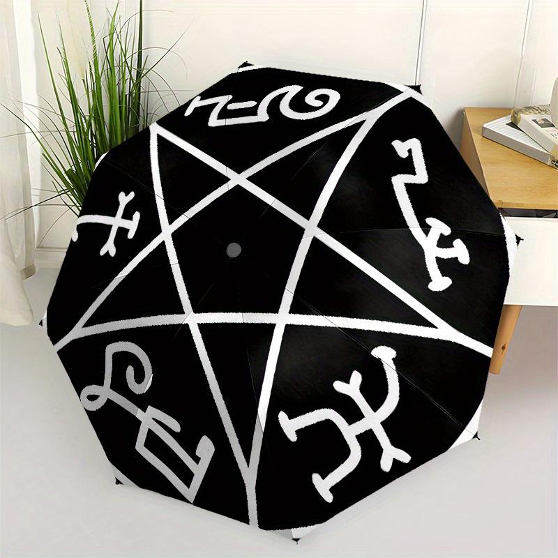 1pc Pentagram Symbol Umbrella with Plastic Handle,Suitable for All Seasons Home Travel Outdoor UmbrellaB1664