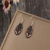 Dazzling Vintage Red Color Leaf Dangle Earrings Metal Carving Earrings for Women