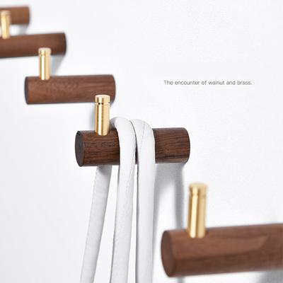 1 Stück Massivholz Messing Dekorative Haken Kreative Wand-Montiert Wohnzimmer Bad Kleiderhaken Holz Küche Liefert Schlüssel Haken