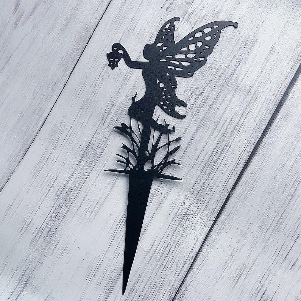 Whirling Fairy Metal Garden Stake Outdoor Lawn Ornament Halloween Yard Decoration