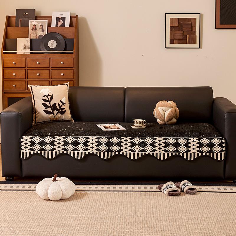 Special-Shaped Sofa Cushion  New Four-Season Universal Leather Sofa Seat Cushion Advanced Sense Fixed Non-Slip Cover Cover Cloth