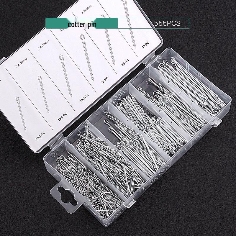 555-Piece Cotter and Hairpin Assortment: Free Shipping - Includes R-Type, U-Shaped, Axle, and Clevis Pins