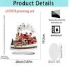 Christmas Santa Claus Snow Scene 2D Acrylic Ornament for Home Décor