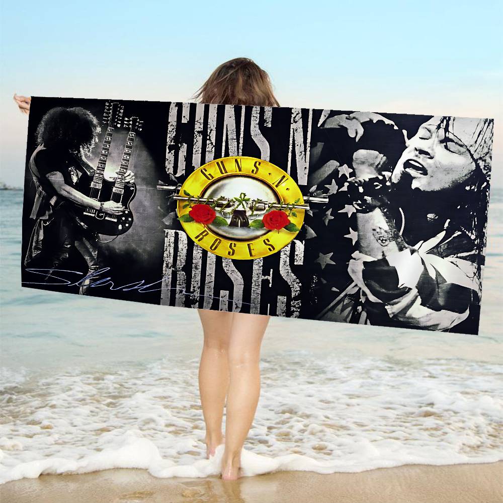 Rock Music Band G-Guns N Roses Microfiber Printed Beach Towel Mountain Climbing Yoga Beach Swimming Running Absorbent Soft Towel