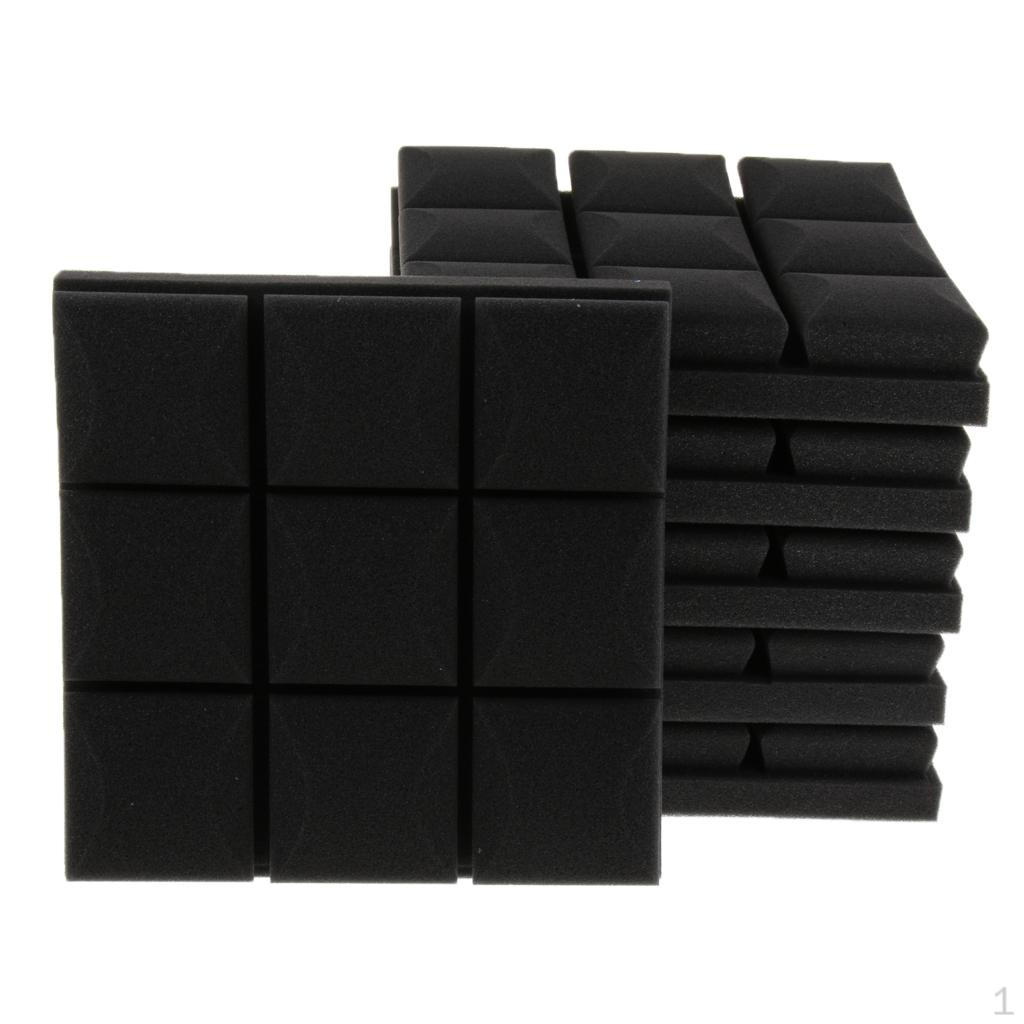 

6 Pcs Studio Soundproofing Foam for Home Theatre KTV Stage чорний