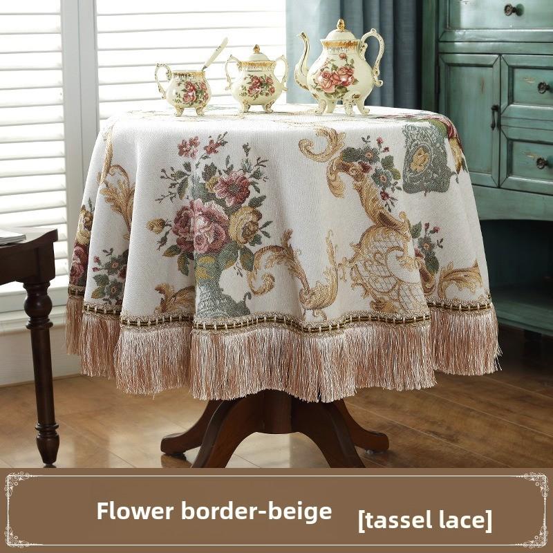 

Горячая распродажа Европейская скатерть с бахромой и кружевом, шенилловая прямоугольная салфетка на кофейный столик, легкая роскошная скатерть для обеденного стола 90 * 90cm (including tassel 10CM per side)