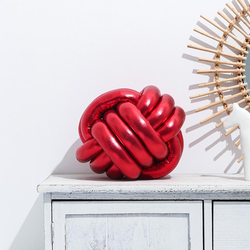 Festival Celebration Party Throw Pillow Knotted Ball Three-stranded Rope Hand-woven Spherical Pillow Bay Window Cushion Sofa 20CM красный 5090₽