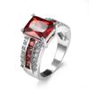 Women's Colored Zircon Ring - European & American Creative Design, Fashionable Hand Jewelry, Classic Square Wedding Style