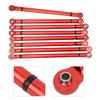 8Pcs Aluminium Alloy Link Rod for SCX10 1Celsius10 Scale 313mm Wheelbase RC Crawler Car (Red))