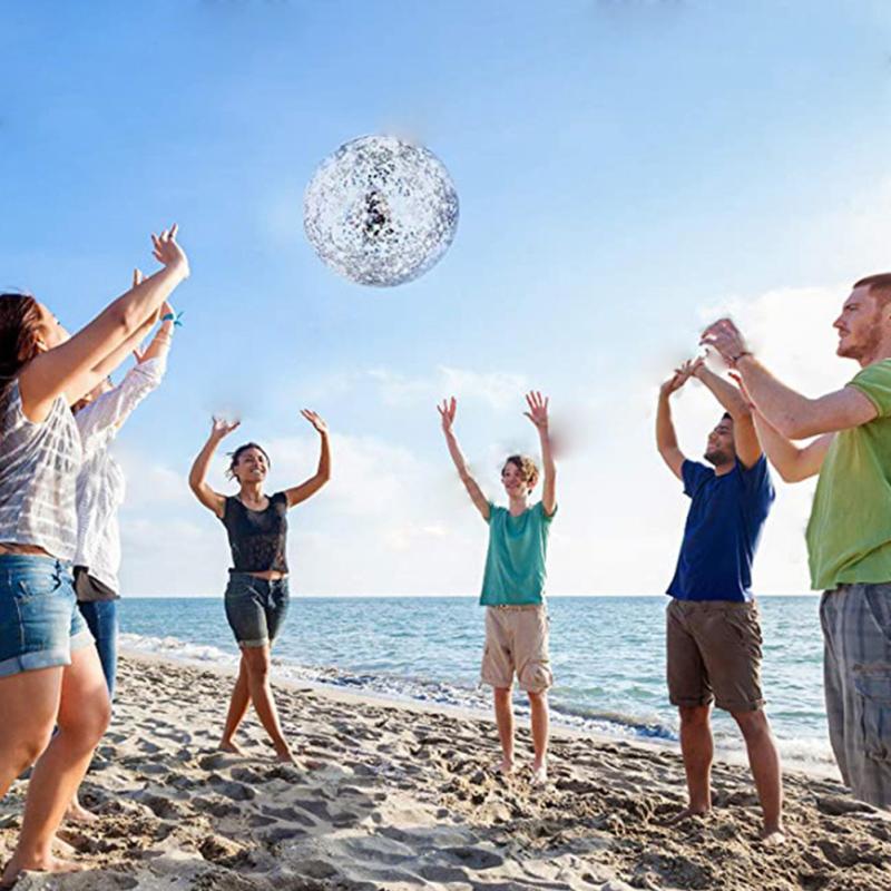 Inflatable Glitter Beach Ball Pvc Floatable Confetti Beach Ball Toy For Swimming Pool Beach Party