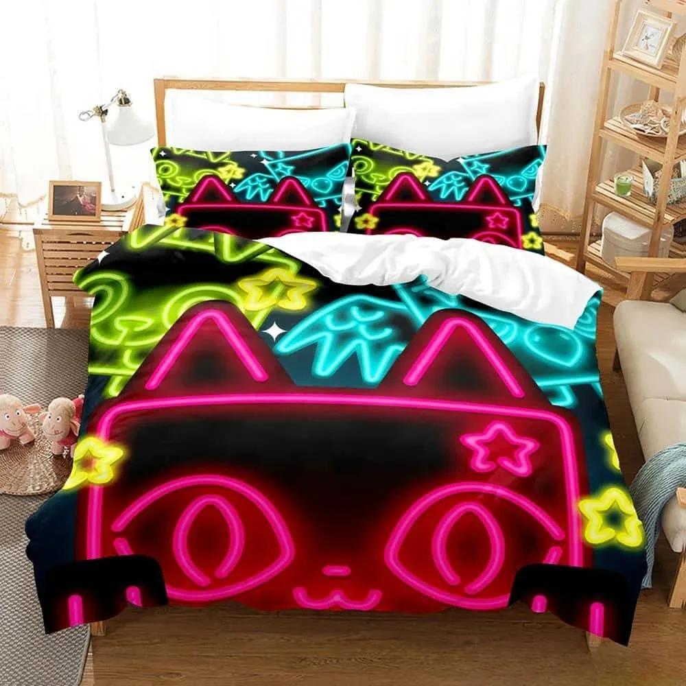 

Comforter New 3D Game Pet Simulator X Bedding Set Single Twin Full Queen King Size Bed Set Adult Kid Bedroom Home Textiles Comforter (quilt)-EU Single(135*200cm)3pcs