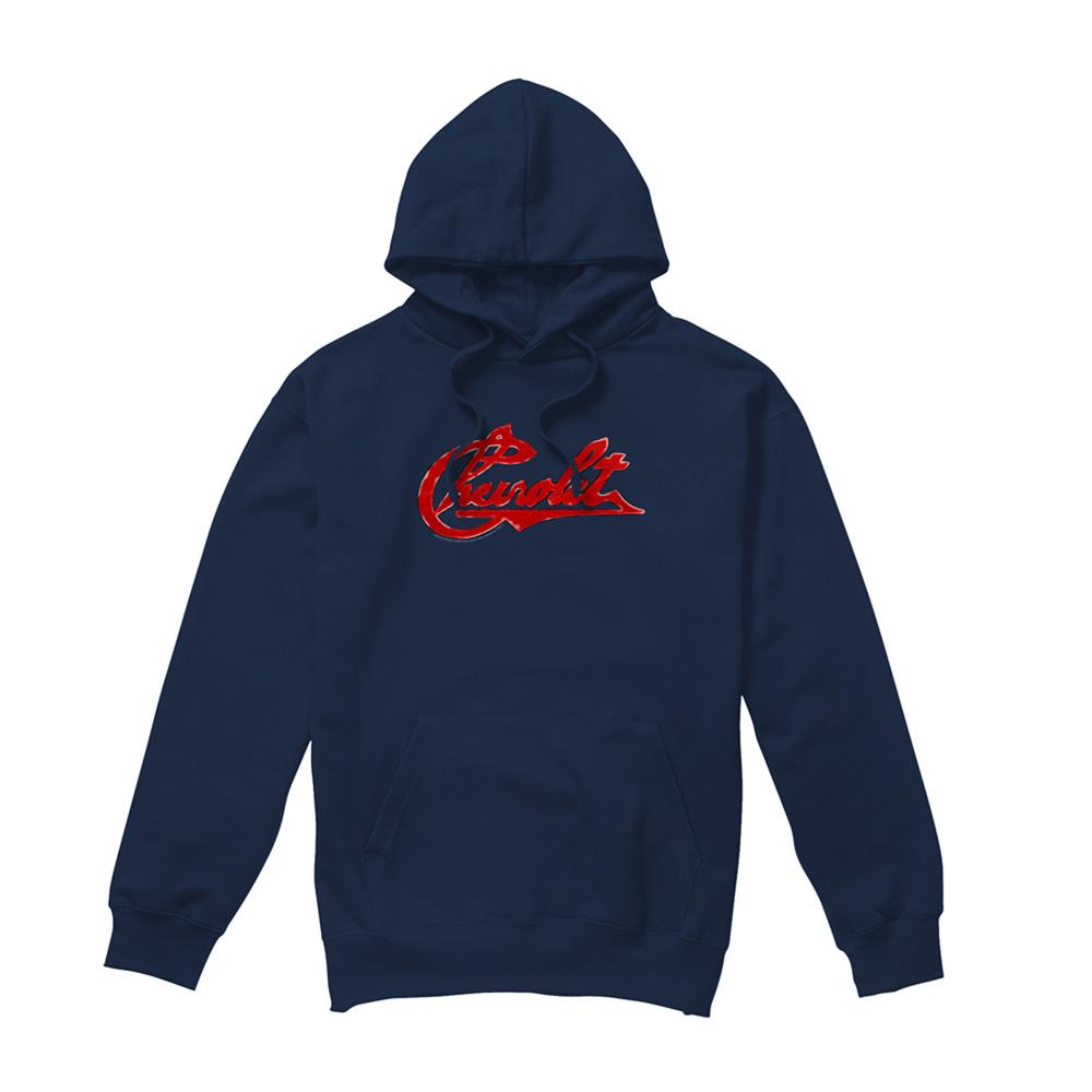 Chevrolet Unisex Adult Distressed Logo Hoodie