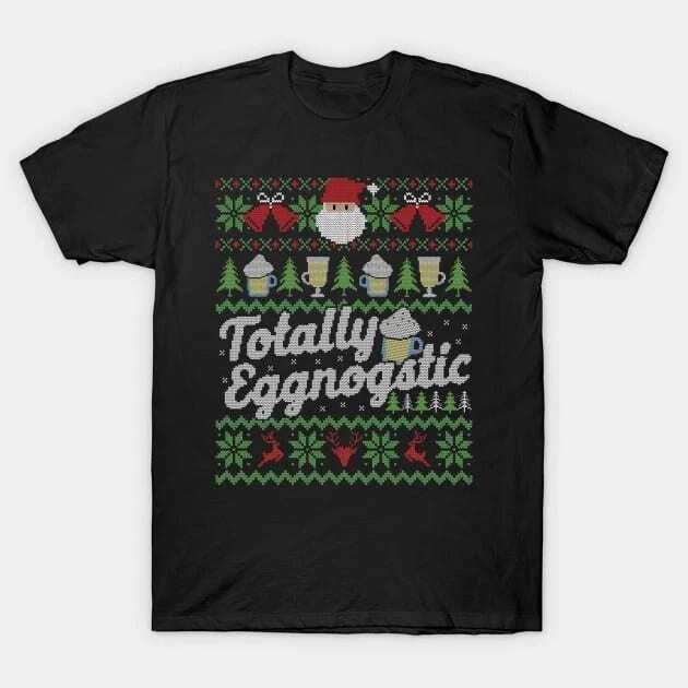 Ugly Christmas Sweater Totally Eggnostic Eggnog Made in Australia T-Shirt 2XL