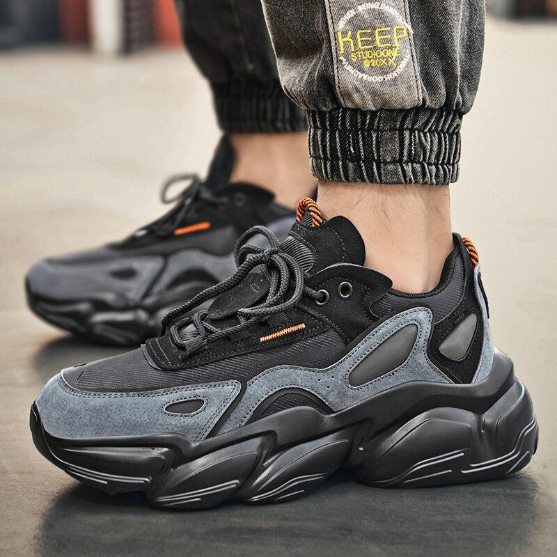 Schwarze Samurai Dicksohlige Alte Schuhe Herren Retro Ins Funktion Erhöhte Sportschuhe Herren Freizeit Schwarze Schuhe Trend Herrenschuhe