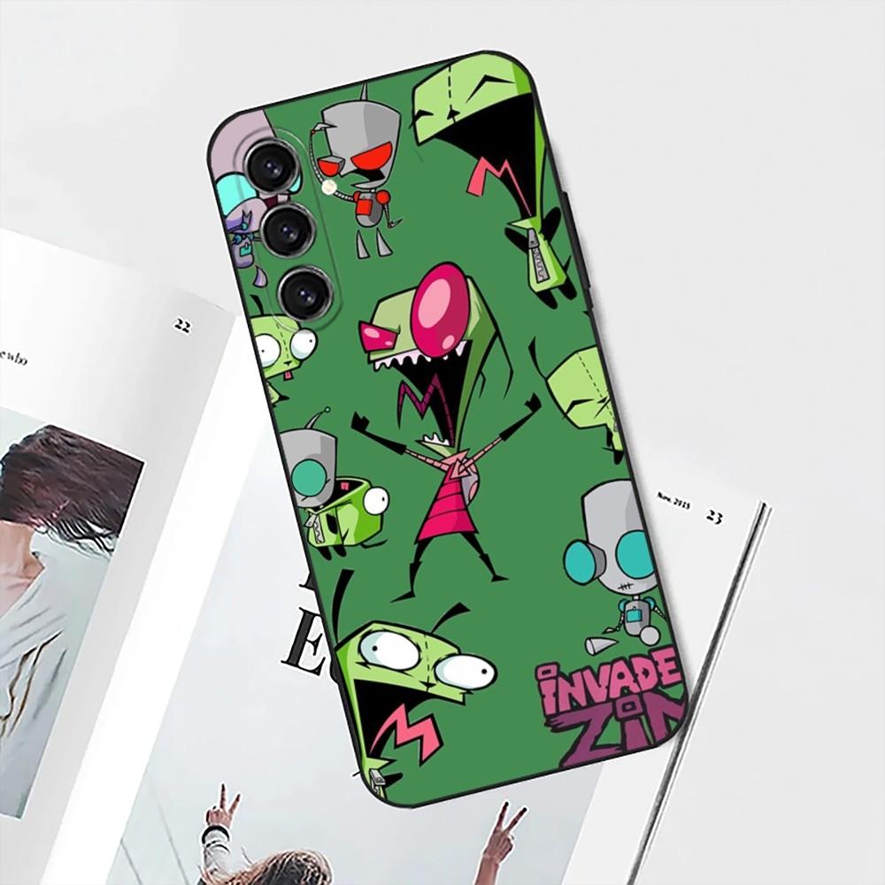 C-Cartoon I-Invader Zim Phone Case For Samsung S25,S24,S21,S22,S23,S30,Ultra,S20,Plus,Fe,Lite,Note,10 Black Soft Shell