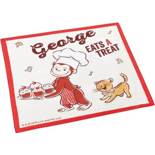 Skater Children's Lunch Cloth, 43x43cm, Made In Japan, Curious George Design, KB4-A