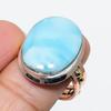 Natürlicher Larimar Edelstein 925 Sterling Silber Schmuck Zweifarbig Ring Größe 9.5 Y5u14