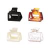 4pcs Set  Plastic Hair Claw Small Size Transparent Color Square Hair Clip Shark Clips Girls Women Hair Accessories