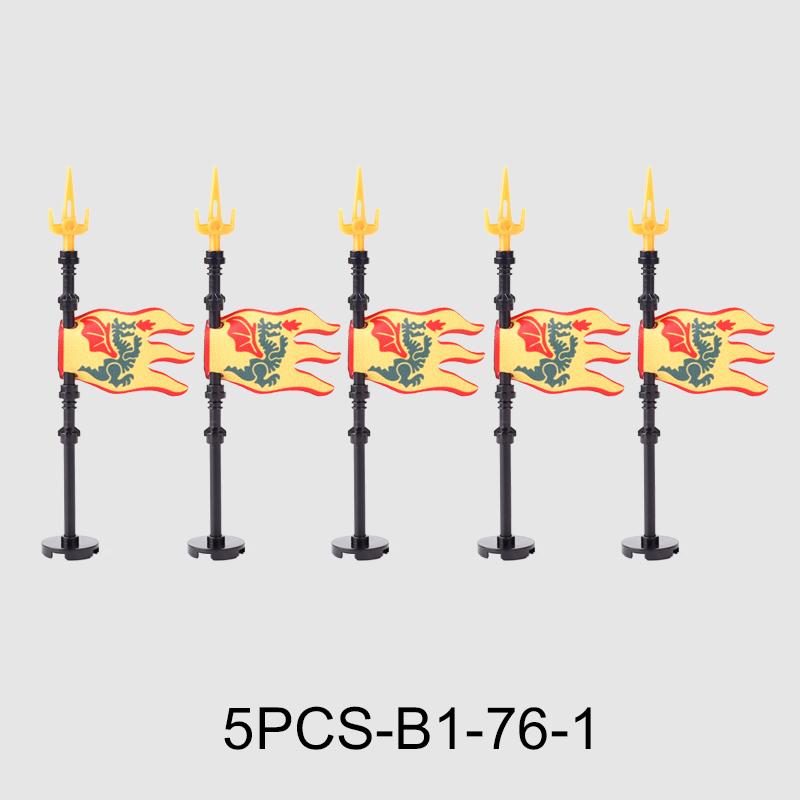 Medieval Military Flag Series War Castle Knight Soldier Warrior Accessories Building Blocks Ancient Holy Rome Bricks Toys Gifts