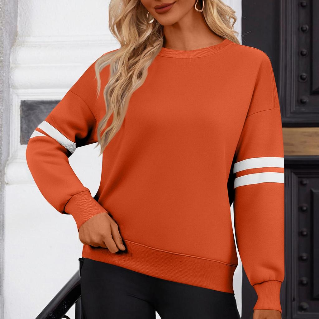 Ladies' Fashionable Solid Color Long Sleeved Sweatshirt