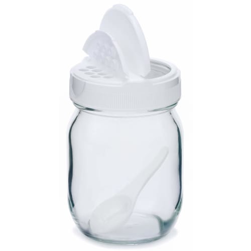 Seisho Cellarmate 2-Way Storage Jar, 320ml Glass Container with Spoon, 228168, for Sprinkling and Seasoning, Made In Japan