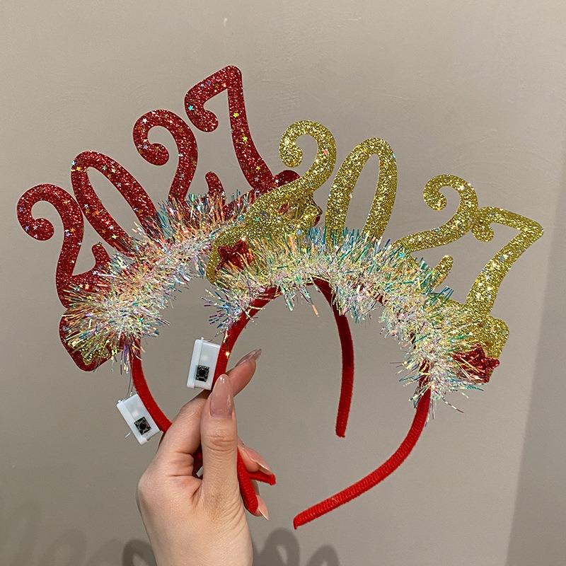 Glowing headband headgear new countdown party props christmas carnival atmosphere decoration