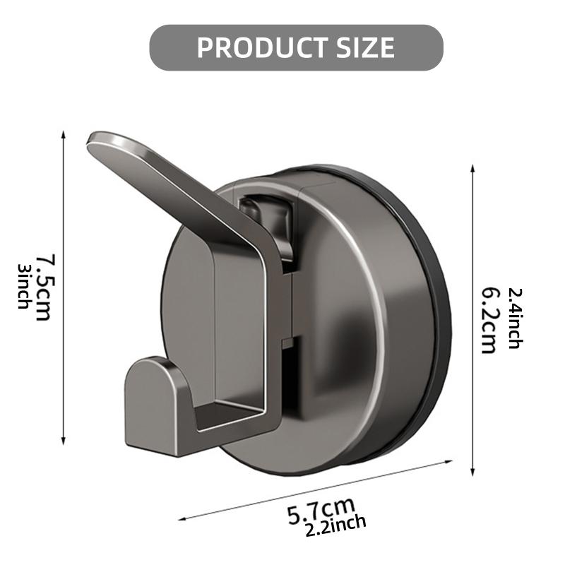 3pcs Strong Suction Cup Hook Not Drill & Rustproof Wall Hook Easy Installs Suction Hook Hangers for Bathroom & Kitchen