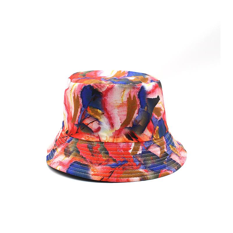 Summer Tie-Dye Basin Hat Men And Women Outdoor Outing Sunshade Sun Hat Printed Basin Hat Bucket Hat