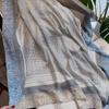 Versatile Cotton Linen Check Print Sun Protection Travel Shawl Scarf - Large 130 Square