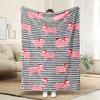 A Comfortable Pink Pig Themed Fleece Blanket, Soft High-Definition Digital Print, Winter Essential, Perfect Gift, All-Season Use