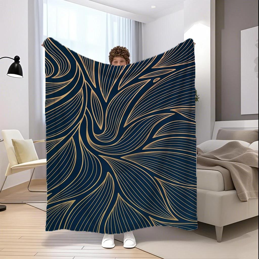 Abstract Pattern Blanket Microfiber Flannel Cover Blanket Bedroom Living Room Sofa Soft And Comfortable Home Decoration