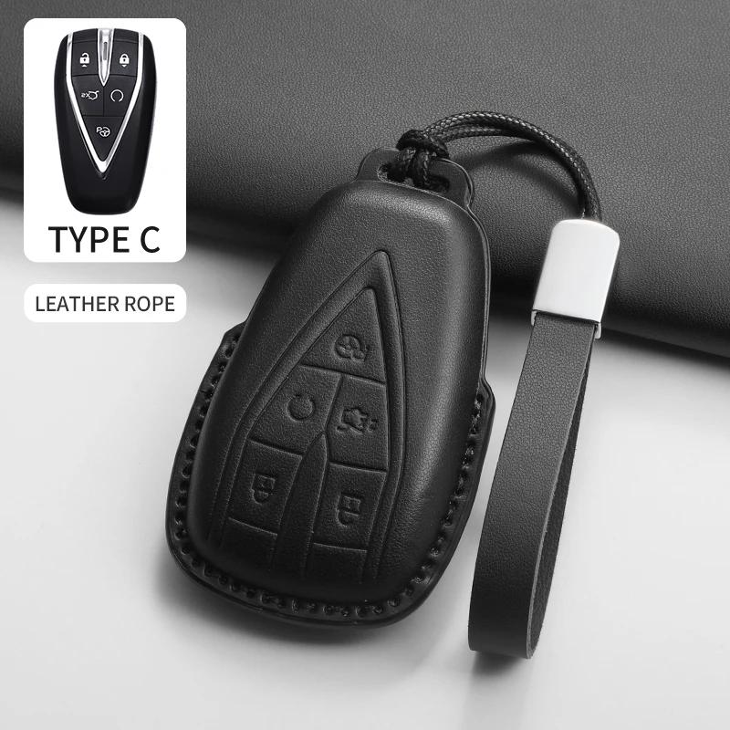 

For Changan CS75 Plus X7 Cs55 Cs75plus Control Protect Car Keychain Protective Cover PU Car Key Case Cover