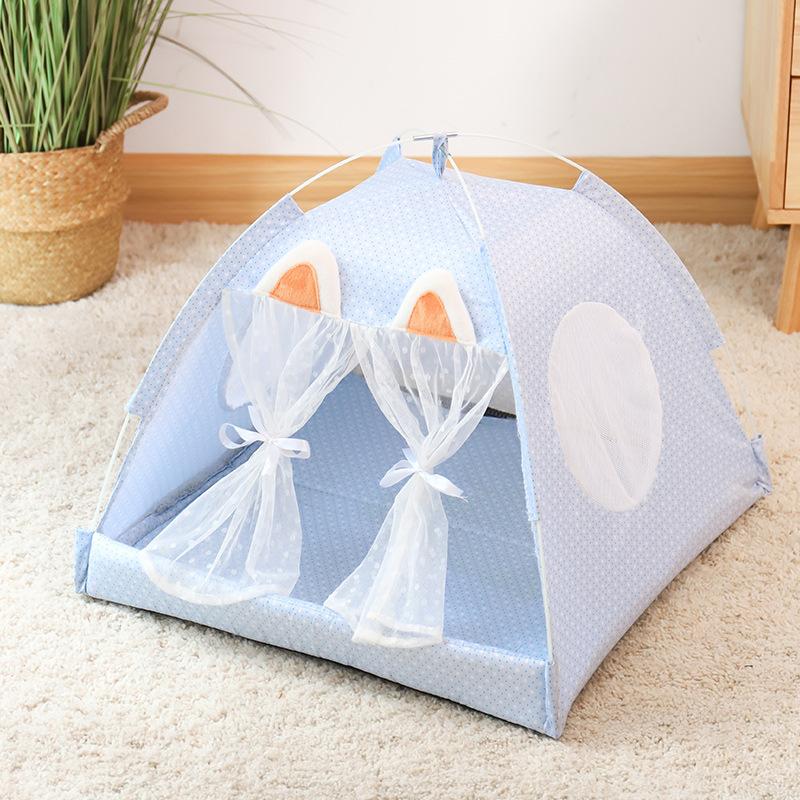 Rabbit Pet Nest Ear Tent Pink Blue Foldable Portable Breathable Comfortable