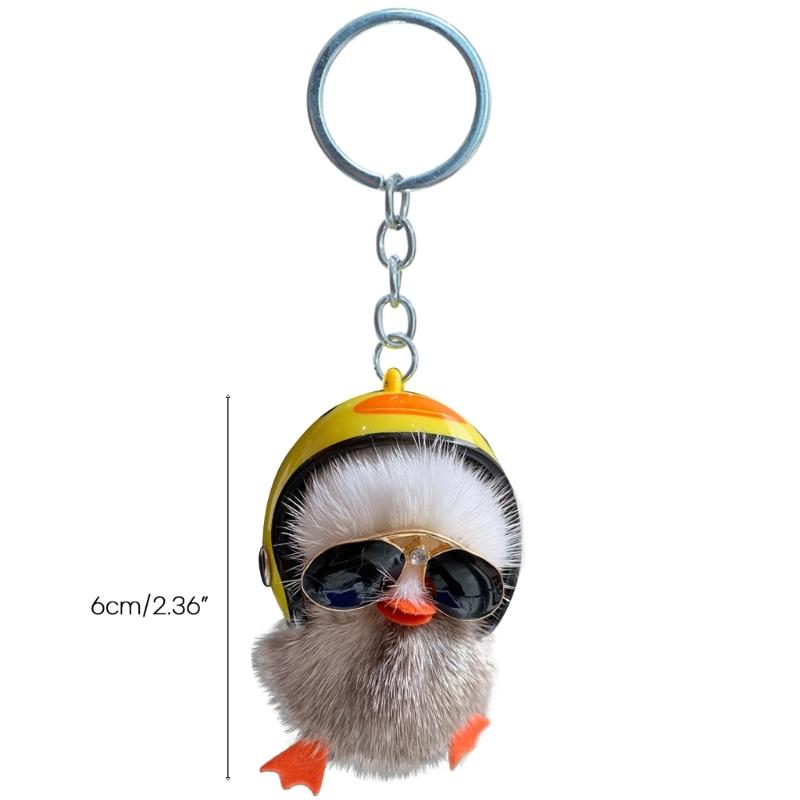 Helmet Duck Keychains Key Rings Key Chains Charm Fashionable Keychain Small Gift