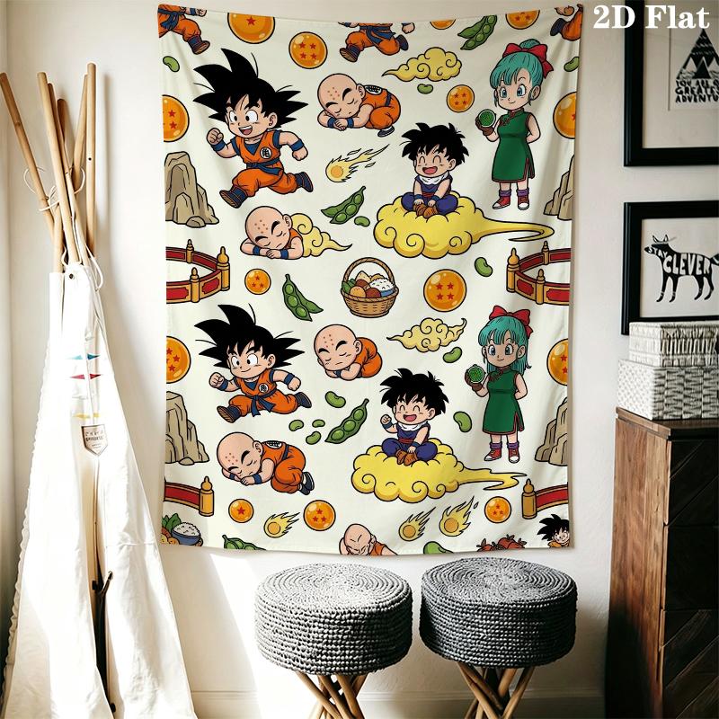 Dragon Ball Wall Tapestry Aesthetic Wall Hanging Printed Fabric Blanket Decorative Tapestries for Bedroom Living Room Home Decor
